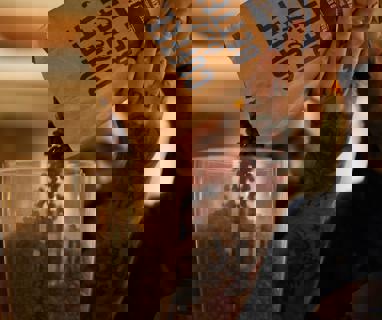 Ethically sourced coffee from Extract Coffee, made by our expert baristas. The bag has the words 'Coffee But Better' in blue written upon it