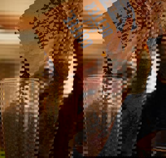 Ethically sourced coffee from Extract Coffee, made by our expert baristas. The bag has the words 'Coffee But Better' in blue written upon it